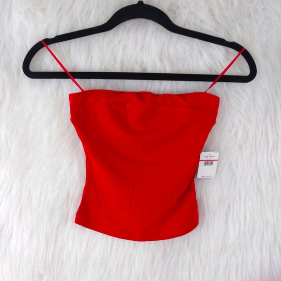 intimately free people Tops - Intimately Free People Red Strapless Crop Top XS